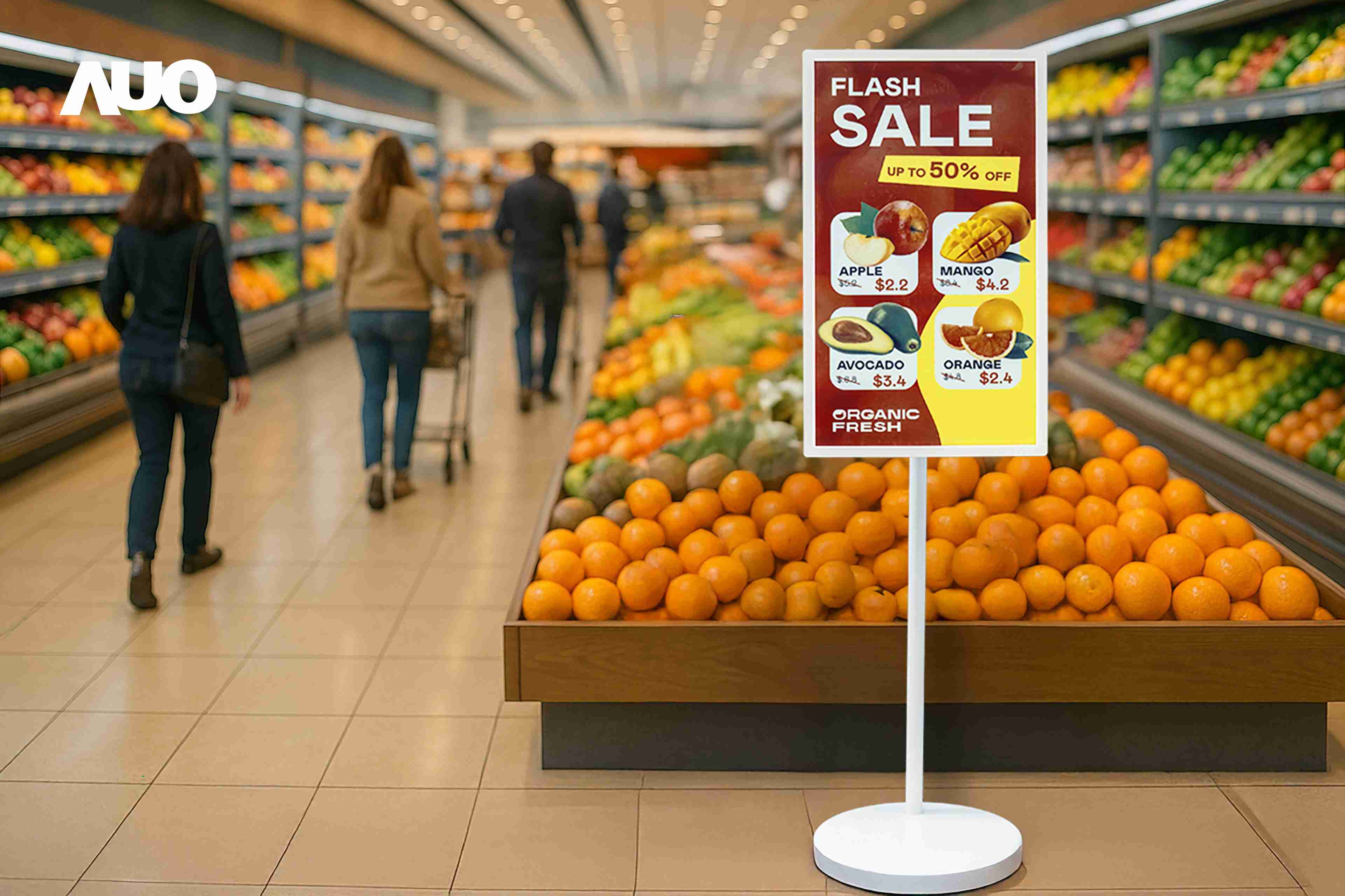 达擎首亮相低功耗、、、全彩的〝aecoPost电子纸解决方案〞，，仅在更新画面时需要微量的电力驱动，，，，无需布建电线的便捷设计，，使其可灵活应用、、、、随意置放，，，并可透过云端或行动装置app，，，，轻松管理及排程广告内容，，，，晋升店头营销利器。。