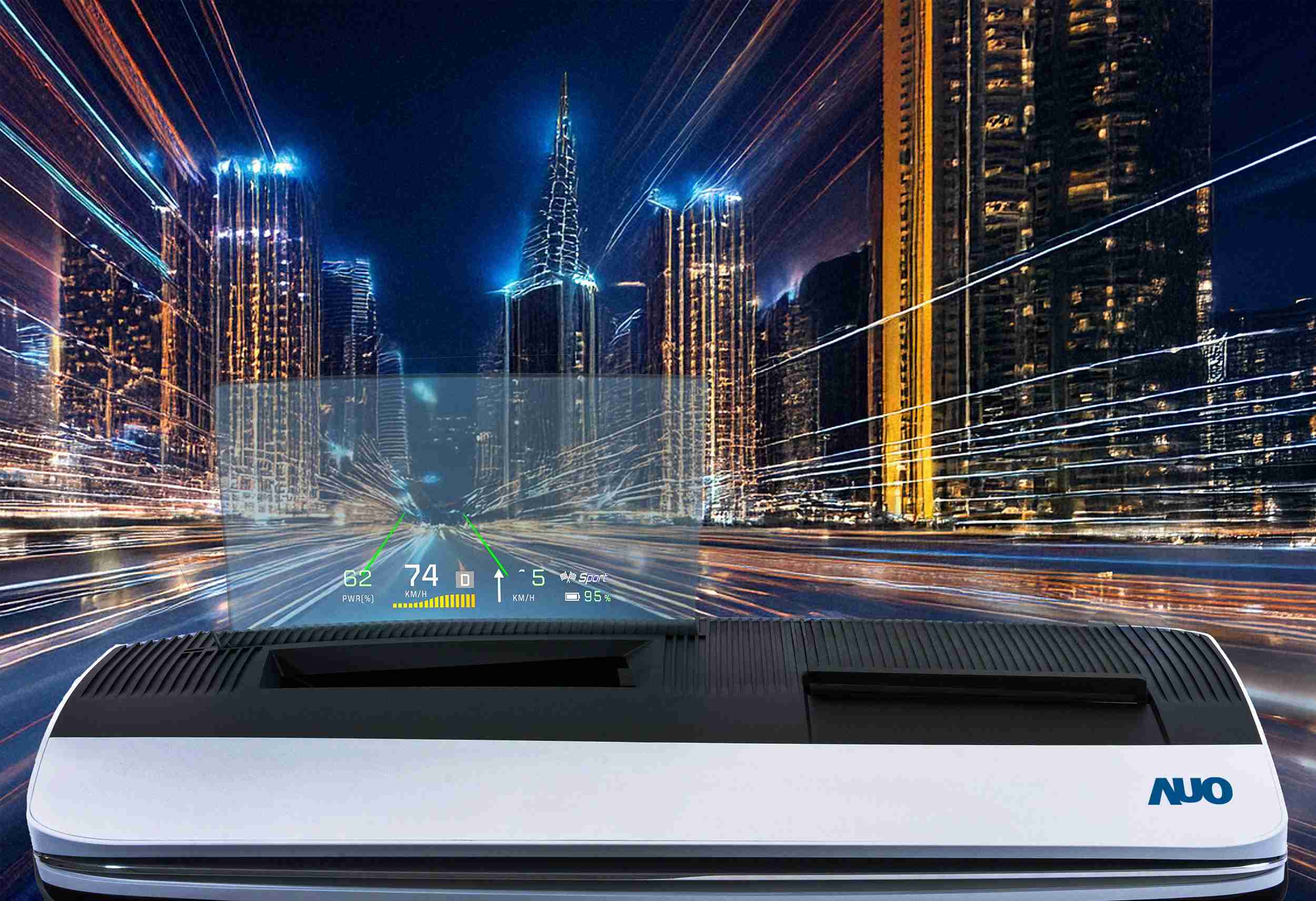 尊龙集团推出13吋Micro LED抬头显示器，，，，提供高入眼亮度、、高色彩饱和度的显示质量，，，，在阳光下或黑暗中都清晰可见，，，并利用Micro LED模块体积小的优势，，，解决车用空间有限的痛点