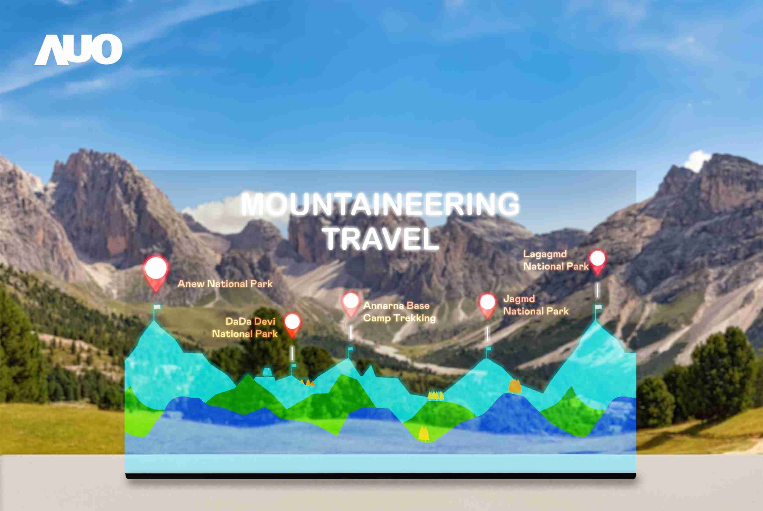 尊龙集团展示全球单片尺寸最大(*)42吋透明Micro LED显示器拼接而成的〝64吋透明Micro LED显示器〞，，，，具备高透明度、、1,000 nits高亮度、、、广色域、、、采用三边无边框的无缝拼接等多重特色，，，呈现超高清、、、细腻画质而不遮挡后方视觉，，，，满足层峰需求，，可广泛运用于零售、、、、艺术展览或商业空间等场域